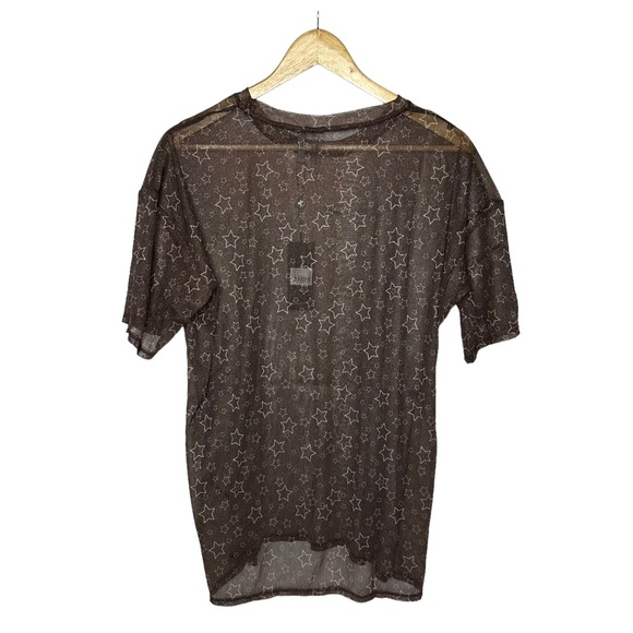 LAST CHANCE NWT One Teaspoon x Free People Mesh Sensory Star Metallic Tee s - Picture 4 of 12